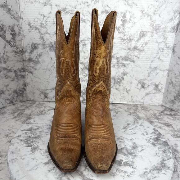 Charlie 1 Horse Lucchese Tan Mad Dog Size 6.5 Distressed Goat Leather Western - Picture 3 of 12